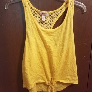 yellow tank top